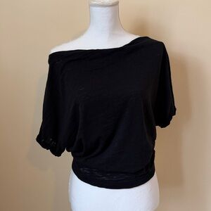 Free People Black Off-Shoulder Top Sz S